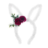 Maxbell Rabbit Ear Headband Headpiece Headwear Headdress for party Costume white