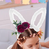 Maxbell Rabbit Ear Headband Headpiece Headwear Headdress for party Costume white