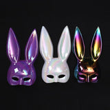 Maxbell Rabbit Ears Mask Women's Bunny Costume Masks Funny for Masquerade Theaters Violet