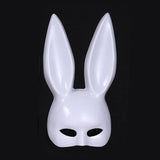 Maxbell Rabbit Ears Mask Women's Bunny Costume Masks Funny for Masquerade Theaters White