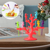 Maxbell Multi Use Fruit Fork Seahorse Modeling Convenient Creative for Hotel Home red