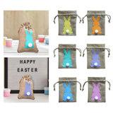 Maxbell Easter Bunny Decor Drawstring Burlap Bag 14x10cm Party Favors Reusable Yellow
