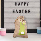 Maxbell Easter Bunny Decor Drawstring Burlap Bag 14x10cm Party Favors Reusable Yellow