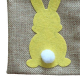 Maxbell Easter Bunny Decor Drawstring Burlap Bag 14x10cm Party Favors Reusable Yellow
