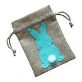 Maxbell Easter Bunny Decor Drawstring Burlap Bag 14x10cm Party Favors Reusable Green