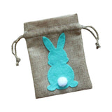 Maxbell Easter Bunny Decor Drawstring Burlap Bag 14x10cm Party Favors Reusable Green
