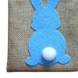 Maxbell Easter Bunny Decor Drawstring Burlap Bag 14x10cm Party Favors Reusable Blue