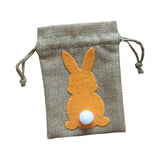Maxbell Easter Bunny Decor Drawstring Burlap Bag 14x10cm Party Favors Reusable Orange