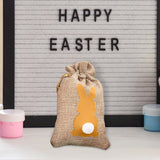 Maxbell Easter Bunny Decor Drawstring Burlap Bag 14x10cm Party Favors Reusable Orange