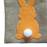 Maxbell Easter Bunny Decor Drawstring Burlap Bag 14x10cm Party Favors Reusable Orange