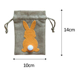 Maxbell Easter Bunny Decor Drawstring Burlap Bag 14x10cm Party Favors Reusable Orange
