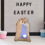 Maxbell Easter Bunny Decor Drawstring Burlap Bag 14x10cm Party Favors Reusable Purple