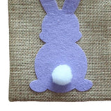Maxbell Easter Bunny Decor Drawstring Burlap Bag 14x10cm Party Favors Reusable Purple
