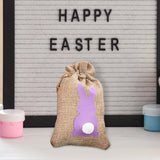 Maxbell Easter Bunny Decor Drawstring Burlap Bag 14x10cm Party Favors Reusable Pink