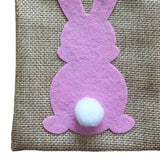 Maxbell Easter Bunny Decor Drawstring Burlap Bag 14x10cm Party Favors Reusable Pink