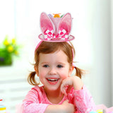 Maxbell Easter Rabbit Ears Cosplay Headwear for Celebration Easter Party Favor Pink