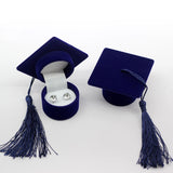 Maxbell Adorable Graduation Hat Shaped rings Organizer Storage Case Dark Blue