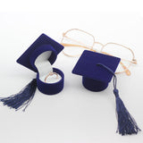 Maxbell Adorable Graduation Hat Shaped rings Organizer Storage Case Dark Blue