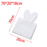 Maxbell Handmade Rabbit Ear Round Bouquet Autumn Winter Lifelike for Home Decoration white