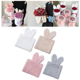 Maxbell Handmade Rabbit Ear Round Bouquet Autumn Winter Lifelike for Home Decoration white