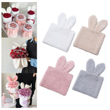 Maxbell Handmade Rabbit Ear Round Bouquet Autumn Winter Lifelike for Home Decoration white