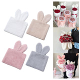 Maxbell Handmade Rabbit Ear Round Bouquet Autumn Winter Lifelike for Home Decoration white