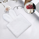 Maxbell Handmade Rabbit Ear Round Bouquet Autumn Winter Lifelike for Home Decoration white