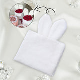 Maxbell Handmade Rabbit Ear Round Bouquet Autumn Winter Lifelike for Home Decoration white