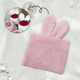 Maxbell Handmade Rabbit Ear Round Bouquet Autumn Winter Lifelike for Home Decoration pink