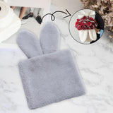Maxbell Handmade Rabbit Ear Round Bouquet Autumn Winter Lifelike for Home Decoration grey
