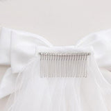 Maxbell Bridal Hair Bow Veil White Fashionable Hair Accessory Good Craftsmanship Comb Back