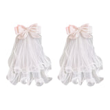 Maxbell Bridal Hair Bow Veil White Fashionable Hair Accessory Good Craftsmanship Comb Back