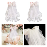 Maxbell Bridal Hair Bow Veil White Fashionable Hair Accessory Good Craftsmanship Comb Back