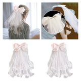 Maxbell Bridal Hair Bow Veil White Fashionable Hair Accessory Good Craftsmanship Comb Back