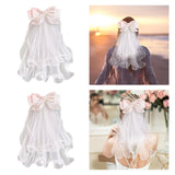 Maxbell Bridal Hair Bow Veil White Fashionable Hair Accessory Good Craftsmanship Comb Back