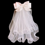 Maxbell Bridal Hair Bow Veil White Fashionable Hair Accessory Good Craftsmanship Comb Back
