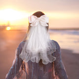 Maxbell Bridal Hair Bow Veil White Fashionable Hair Accessory Good Craftsmanship Comb Back