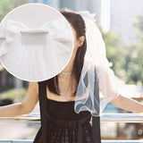 Maxbell Bridal Hair Bow Veil White Fashionable Hair Accessory Good Craftsmanship Comb Back