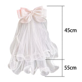 Maxbell Bridal Hair Bow Veil White Fashionable Hair Accessory Good Craftsmanship Clip Back