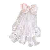 Maxbell Bridal Hair Bow Veil White Fashionable Hair Accessory Good Craftsmanship Clip Back