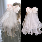 Maxbell Bridal Hair Bow Veil White Fashionable Hair Accessory Good Craftsmanship Clip Back
