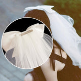 Maxbell Bridal Hair Bow Veil White Fashionable Hair Accessory Good Craftsmanship Clip Back