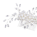 Maxbell Bridesmaid Clip Combs Flower Girl Flower Headpiece Pearl Hair Pins White
