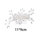 Maxbell Bridesmaid Clip Combs Flower Girl Flower Headpiece Pearl Hair Pins White
