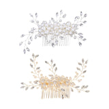 Maxbell Bridesmaid Clip Combs Flower Girl Flower Headpiece Pearl Hair Pins White