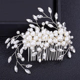 Maxbell Bridesmaid Clip Combs Flower Girl Flower Headpiece Pearl Hair Pins White