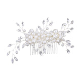Maxbell Bridesmaid Clip Combs Flower Girl Flower Headpiece Pearl Hair Pins White