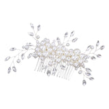Maxbell Bridesmaid Clip Combs Flower Girl Flower Headpiece Pearl Hair Pins White