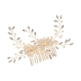 Maxbell Bridesmaid Clip Combs Flower Girl Flower Headpiece Pearl Hair Pins Aureate