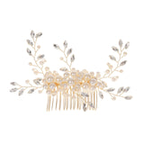 Maxbell Bridesmaid Clip Combs Flower Girl Flower Headpiece Pearl Hair Pins Aureate